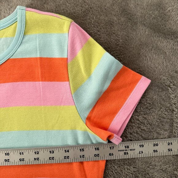 Lands' End Striped Short Sleeve Scoop Neck Tee Shirt Women's SMALL 6/8 - Picture 4 of 4